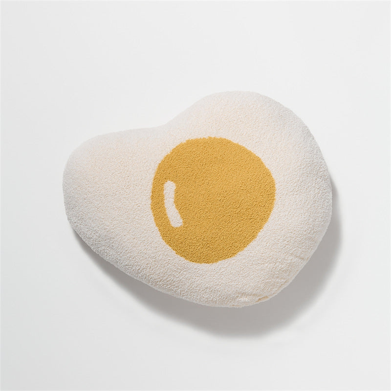Fluffy Fried Egg Sherpa Throw Pillow Hug Sofa Plush Cushion
