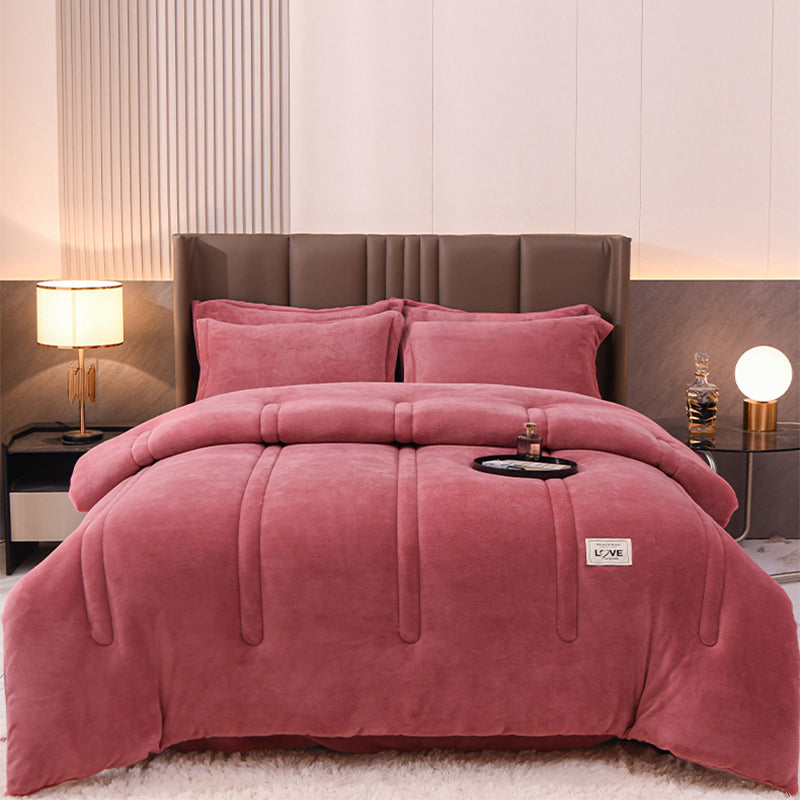 Large Warm Winter Ultra Soft Plush Blanket Quilt 200x230cm Pink