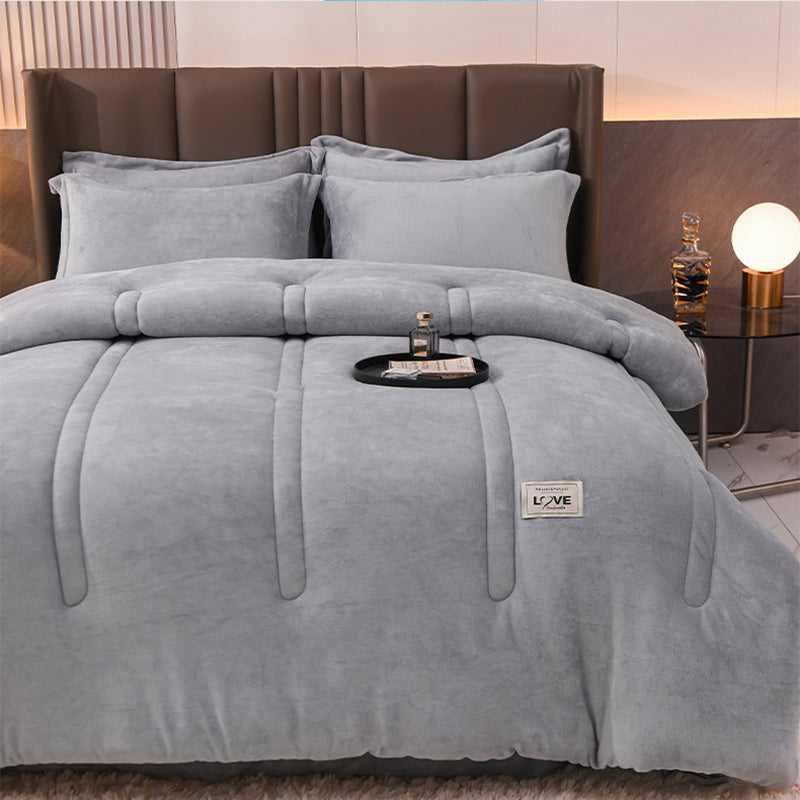 Large Warm Winter Ultra Soft Plush Blanket Quilt 200x230cm Grey