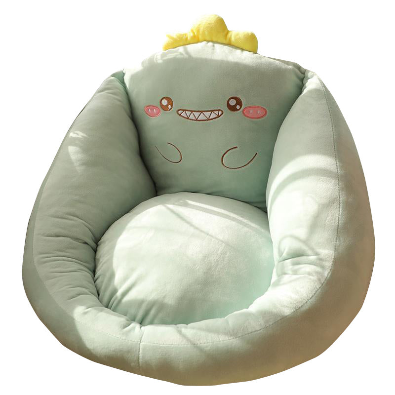 Cute Dinosaur Floor Cushion Soft Plush Lazy Seat Pad with Face 55x40cm