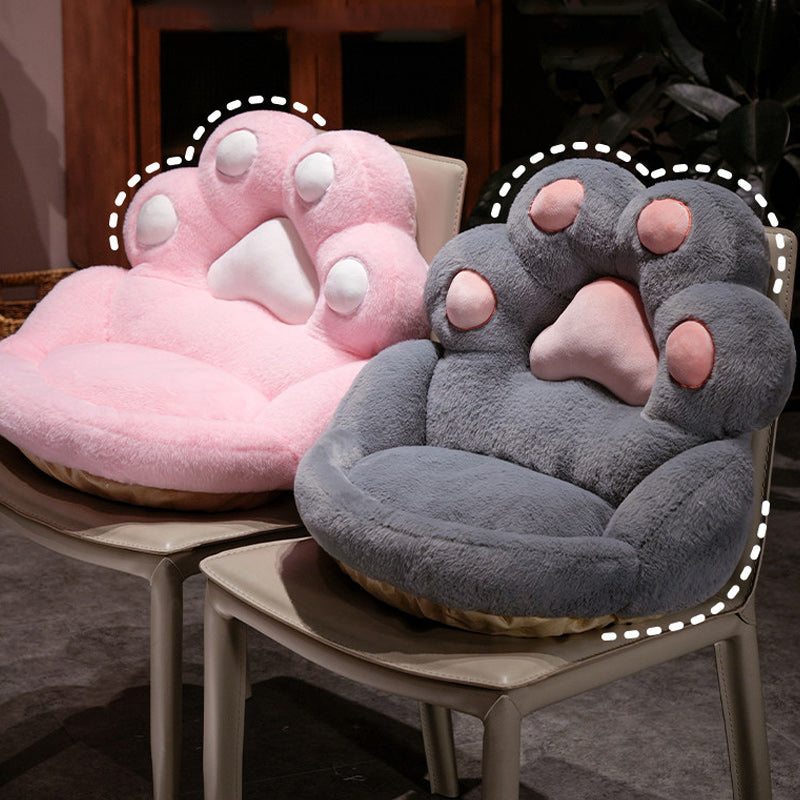 Super Cute Soft Cat Paw Chair Cushion Plush Seat Pad Grey