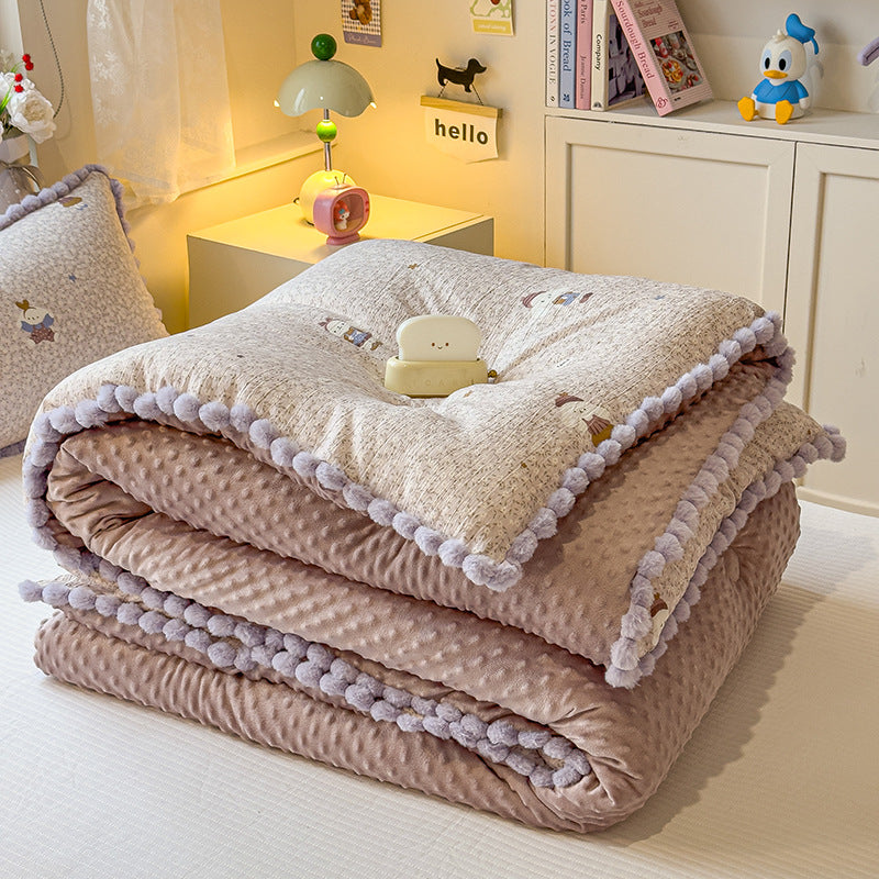 Thick High Weight Winter Blanket Comforter Quilt Mushroom Bear Pattern 200×230cm