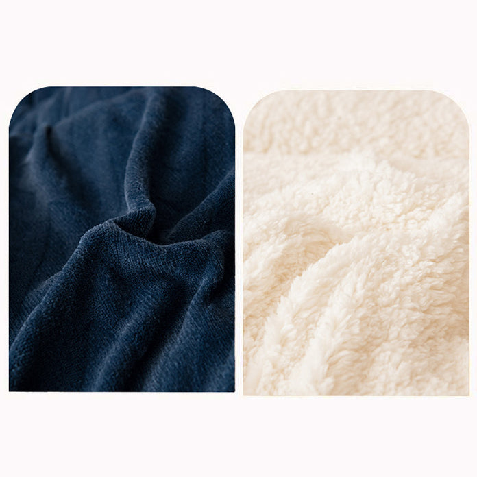 Thick Warm Winter Reversible Milk Velvet Blanket Comforter Quilt 200x230cm Blue
