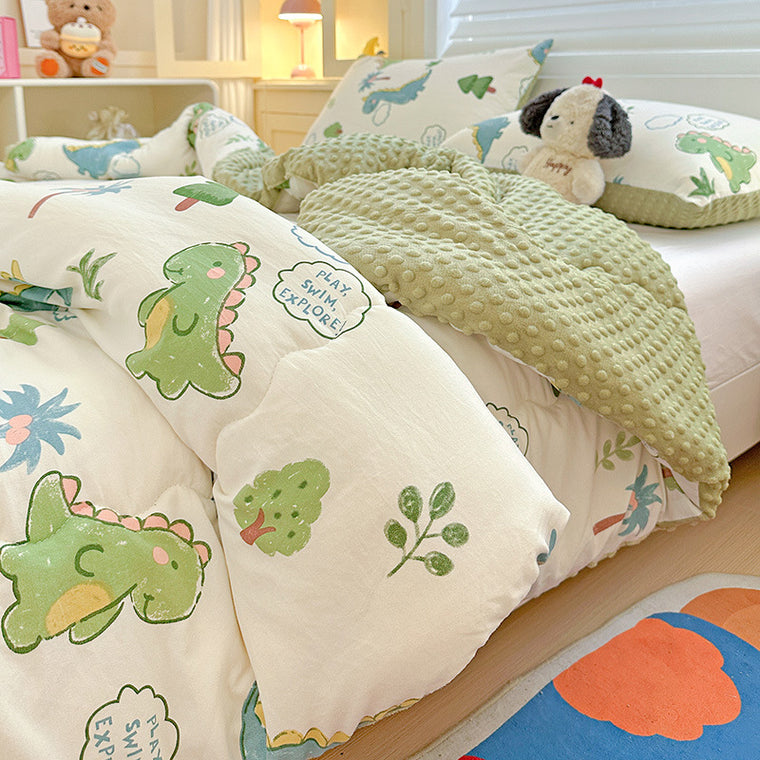 Winter Warm Dinosaur Pattern Plush Blanket Quilt Comforter 200x230cm
