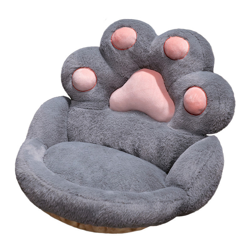 Super Cute Soft Cat Paw Chair Cushion Plush Seat Pad Grey