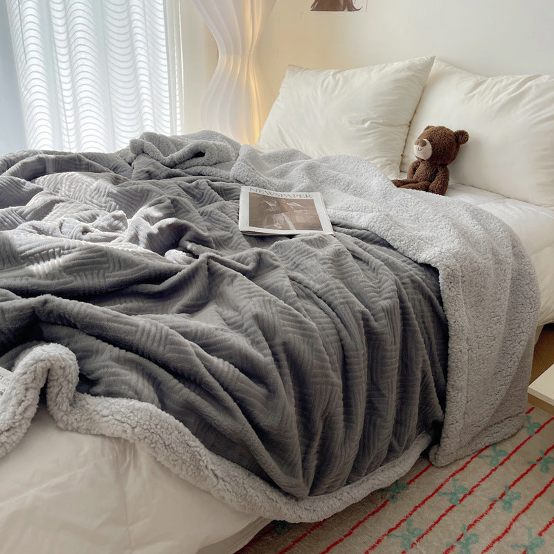 Large Super Soft Faux Rabbit Plush Blanket Throw Rug 200x230cm Night Sky Grey