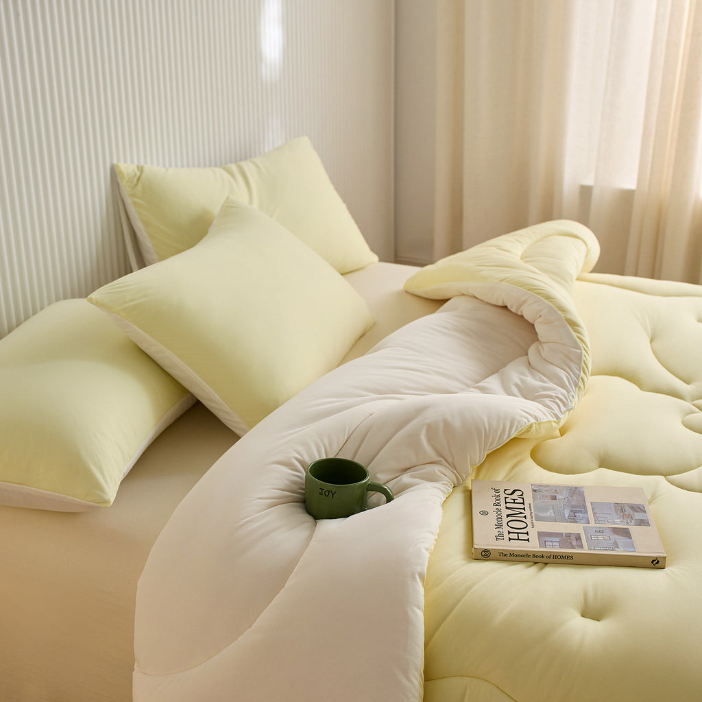Thick Warm Bear Shape Winter Reversible Blanket Quilt Comforter 200x230cm Yellow