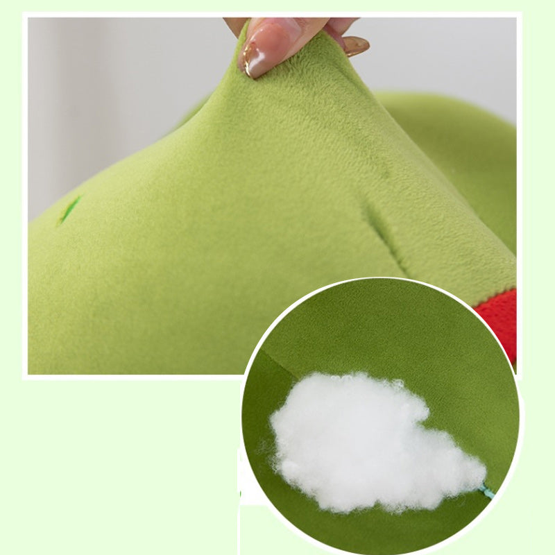 Cute Green Dinosaur Plush Toy Soft Stuffed Dino Holding Chick 60cm