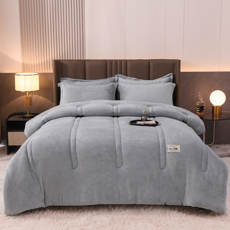 Large Warm Winter Ultra Soft Plush Blanket Quilt 200x230cm Grey