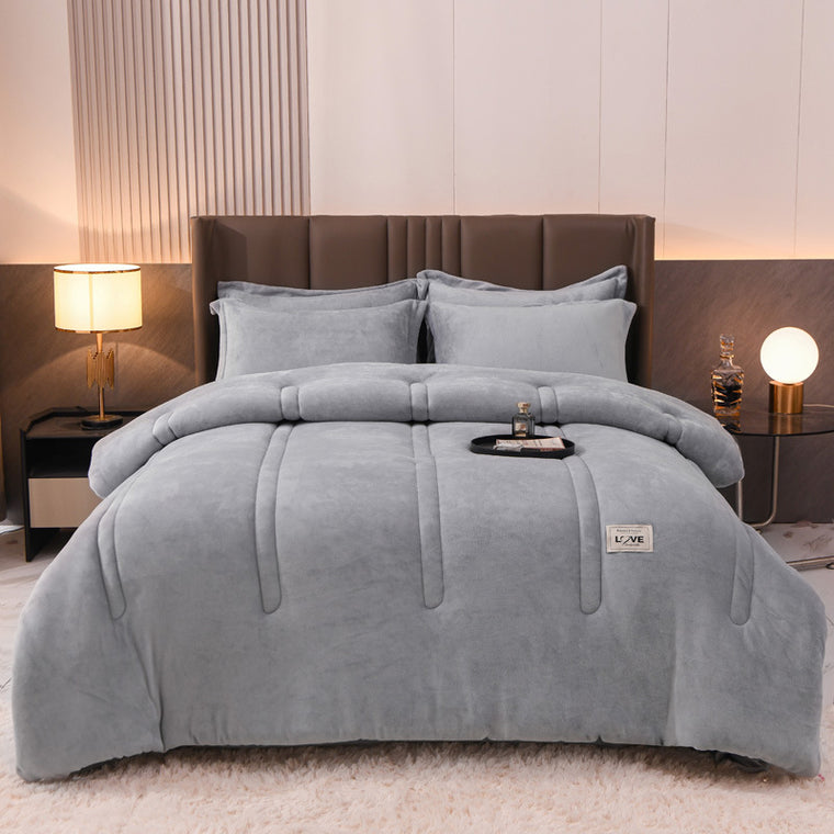 Large Warm Winter Ultra Soft Plush Blanket Quilt 200x230cm Grey