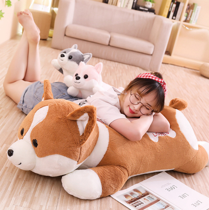 1.2m Long Akita Dog Body Pillow Cute Corgi Hugging Pillow