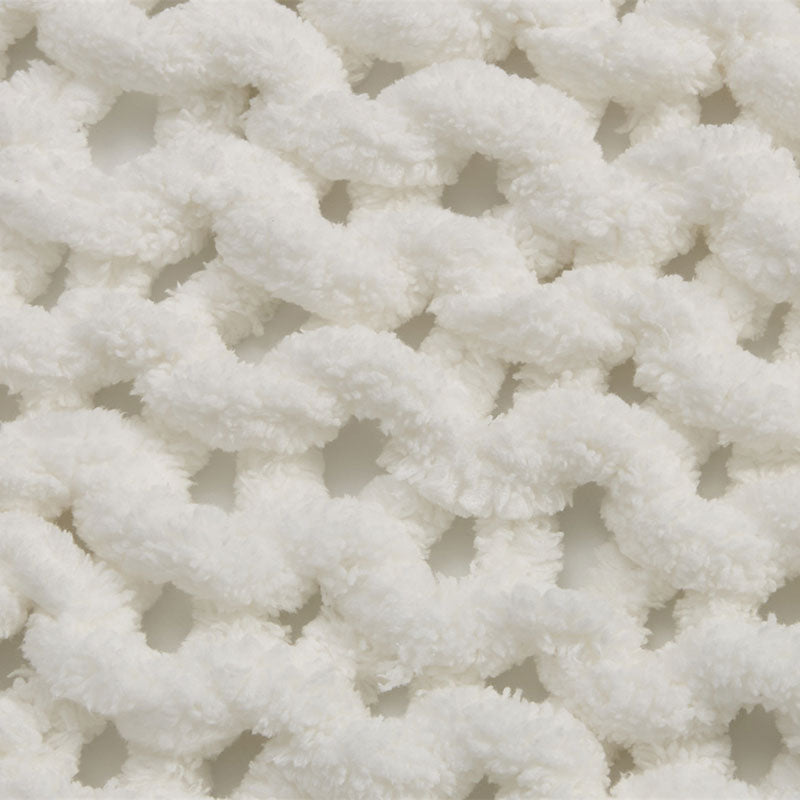 Soft Knitted Chenille Chunky Yarn Blanket Throw Rug 130x160cm White