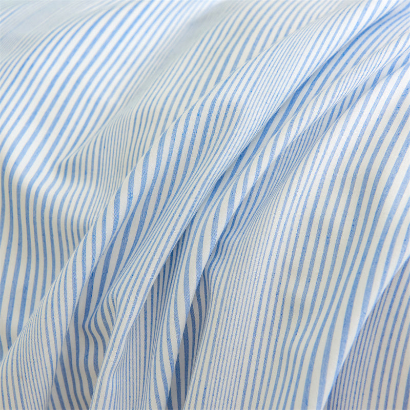 Bamboo Cotton Striped Doona Duvet Quilt Cover Set Blue