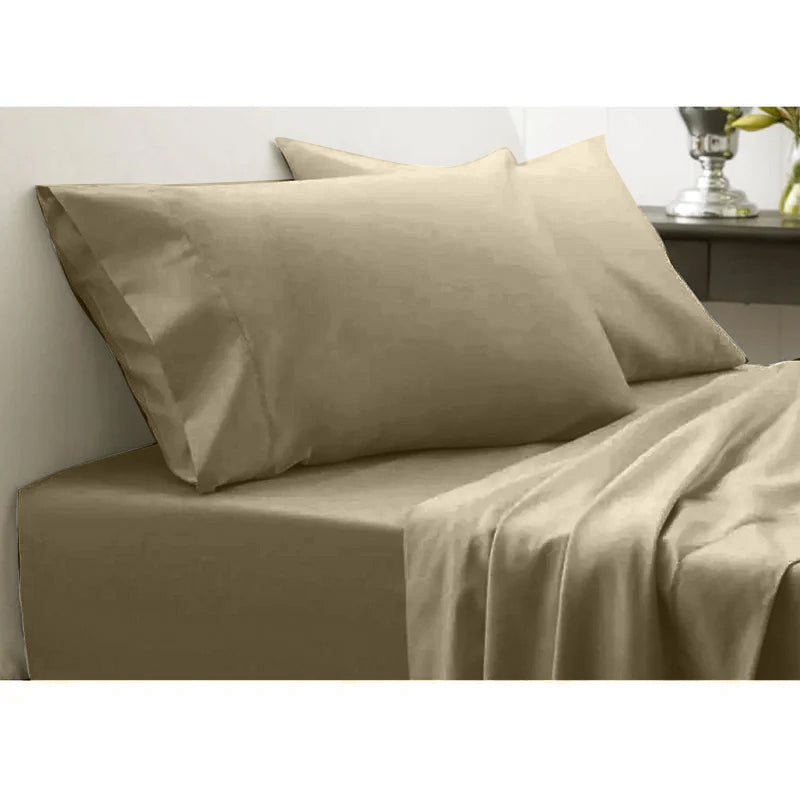 100% Cotton 650TC Sateen Soft Sheet set Taupe Colour