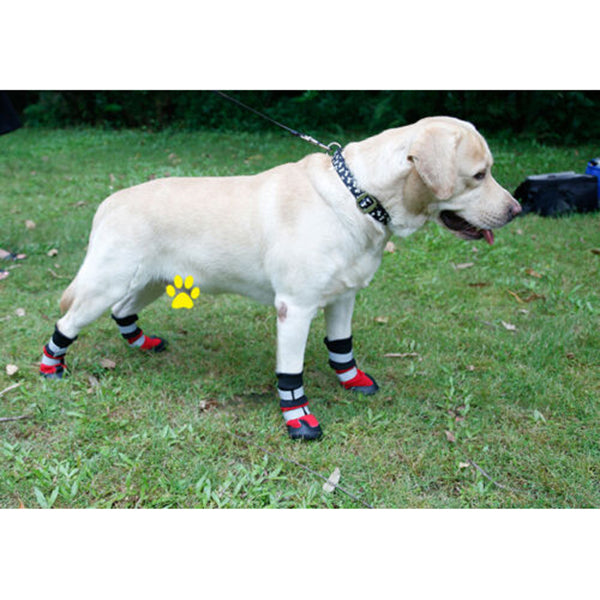 Dog Shoes WaterProof Rain Boots Socks Non-slip Rubber Shoes Red M- XL