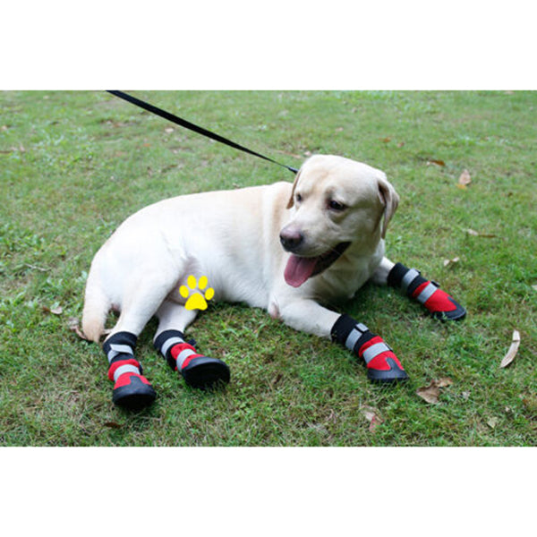 Dog Shoes WaterProof Rain Boots Socks Non-slip Rubber Shoes Red M- XL