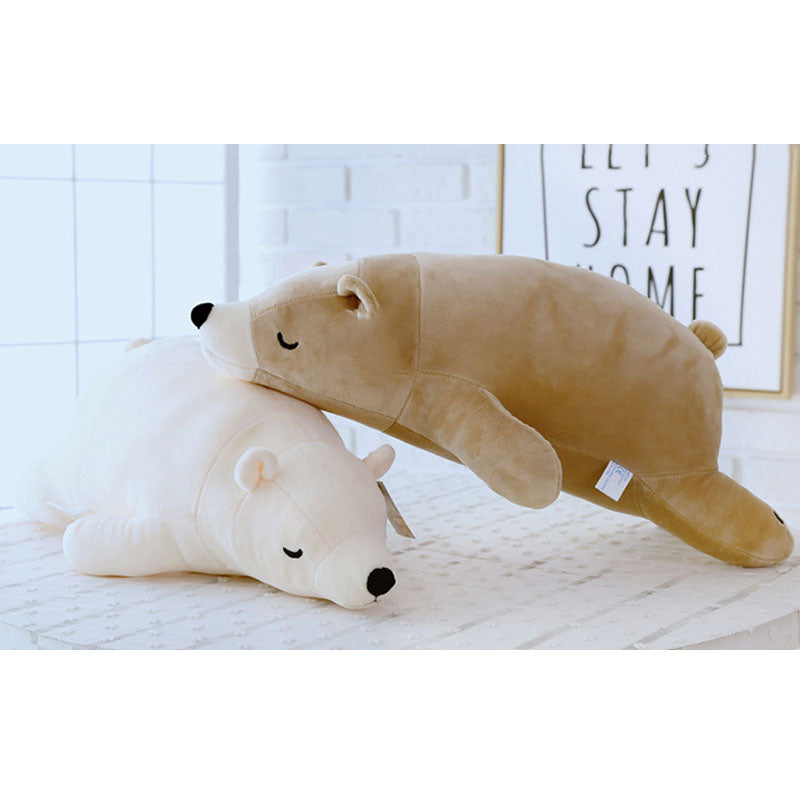 Giant Sleeping Polar Bear Large Plush Toy 105cm Brown