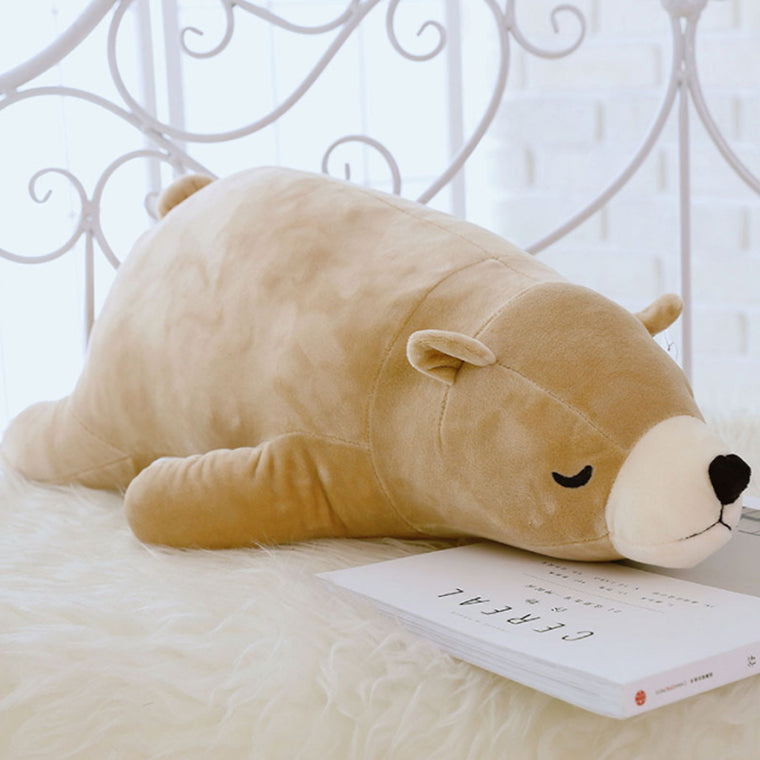 Giant Sleeping Polar Bear Large Plush Toy 105cm Brown