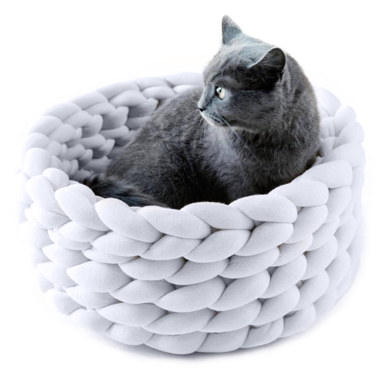 Cat Small Dog Braid Bed Handmade by Soft Chunky Filled Tube