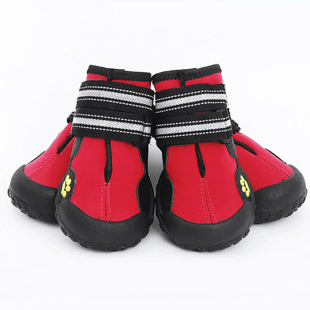 Dog Shoes WaterProof Rain Boots Socks Non-slip Rubber Shoes Red