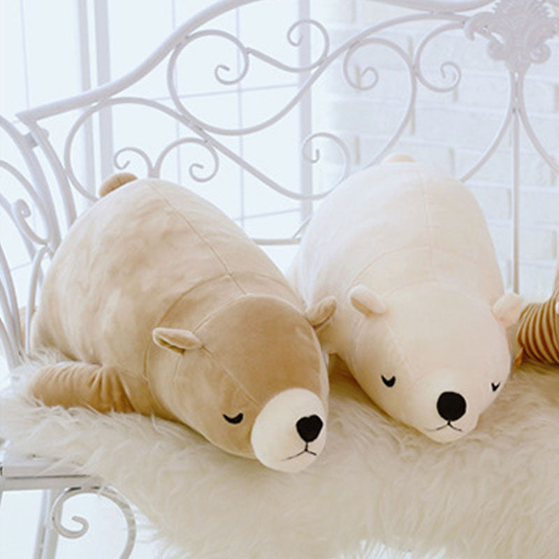 Giant Sleeping Polar Bear Large Plush Toy 105cm Brown