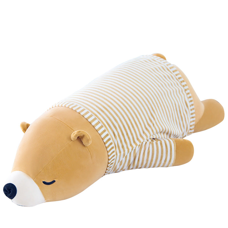 Super Cute Giant Sleeping Polar Bear with clothes Large Plush Toy 105cm Brown