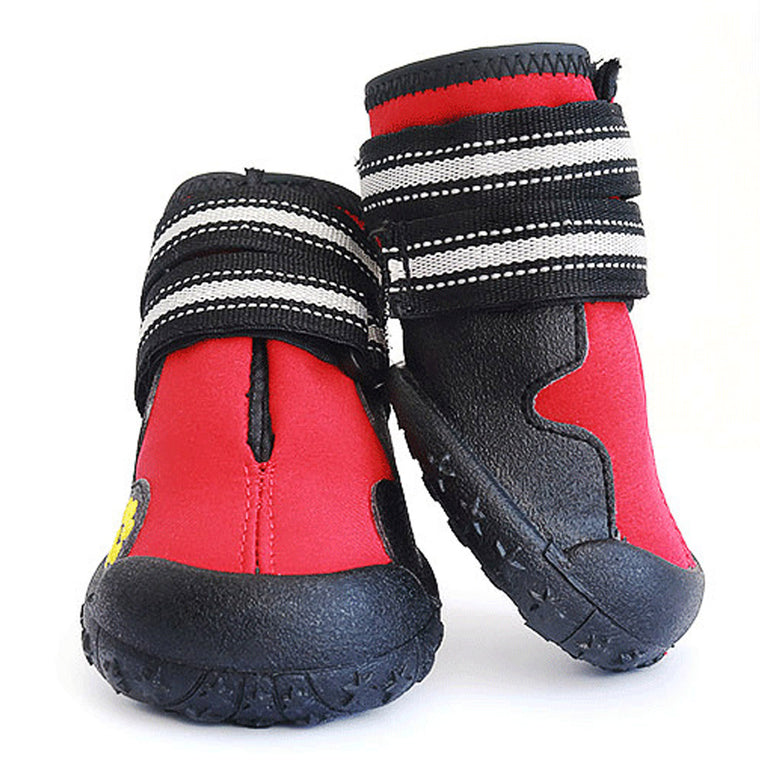 Dog Shoes WaterProof Rain Boots Socks Non-slip Rubber Shoes Red