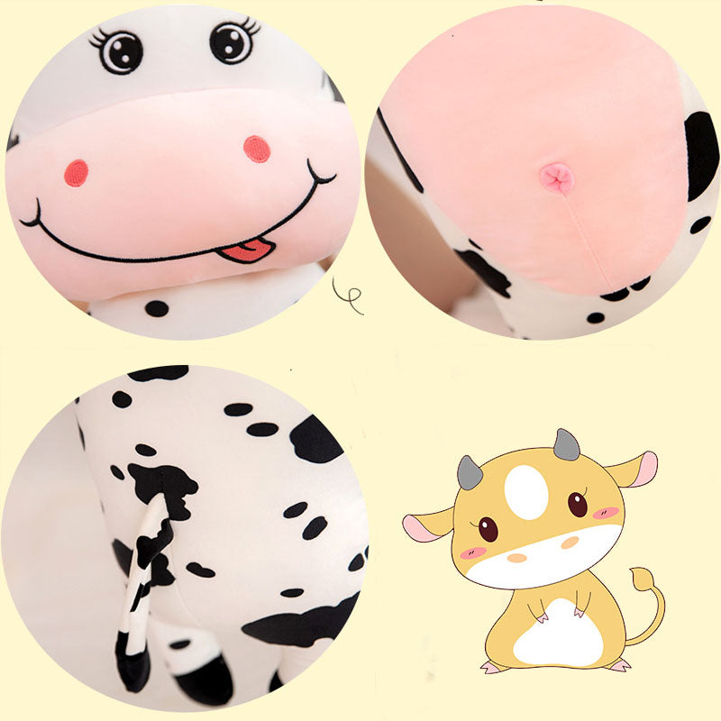 Super Soft Cute Coral fleece Cow Plush Toy Three Sizes 100cm 120cm 150cm