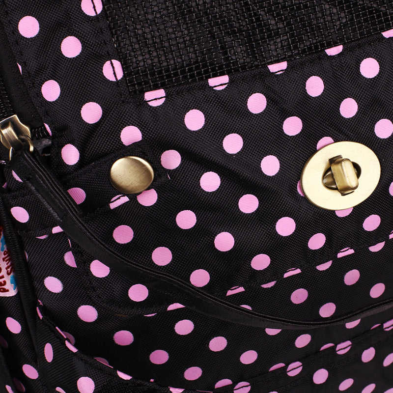 Fashion Dog Pet Cat Carrier Handbag Purse Tote Bag Polka Dots Pattern