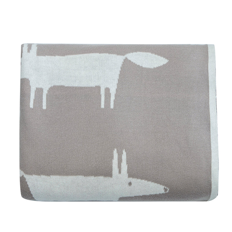 Soft Cotton Knitted Blanket Sofa Bed Fox Pattern Throw Rug 130x160cm