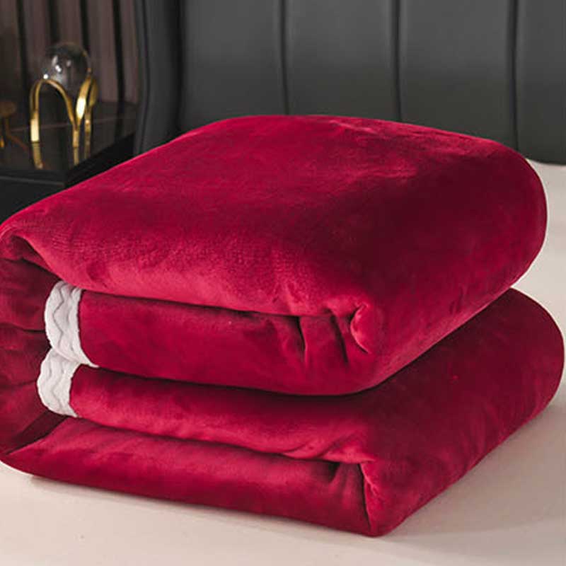 Large Ultimate Sherpa Blanket Luxurious Plush Throw Rug 200x230cm Red