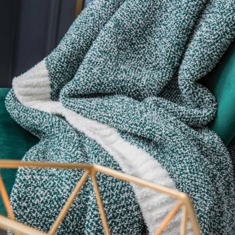 Acrylic Chenille Knitted Blanket Super Soft Plush Throw Rug Blanket 130x160cm