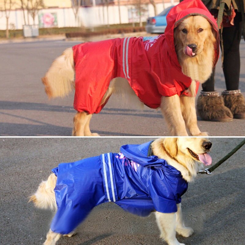 Large Breed Dog Raincoat Hoodie Poncho Jumper Vest Pet clothes