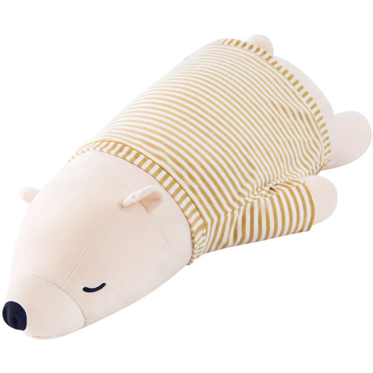 Super Cute Large Giant Sleeping Polar Bear with clothes Large plush Toy 105cm Cream