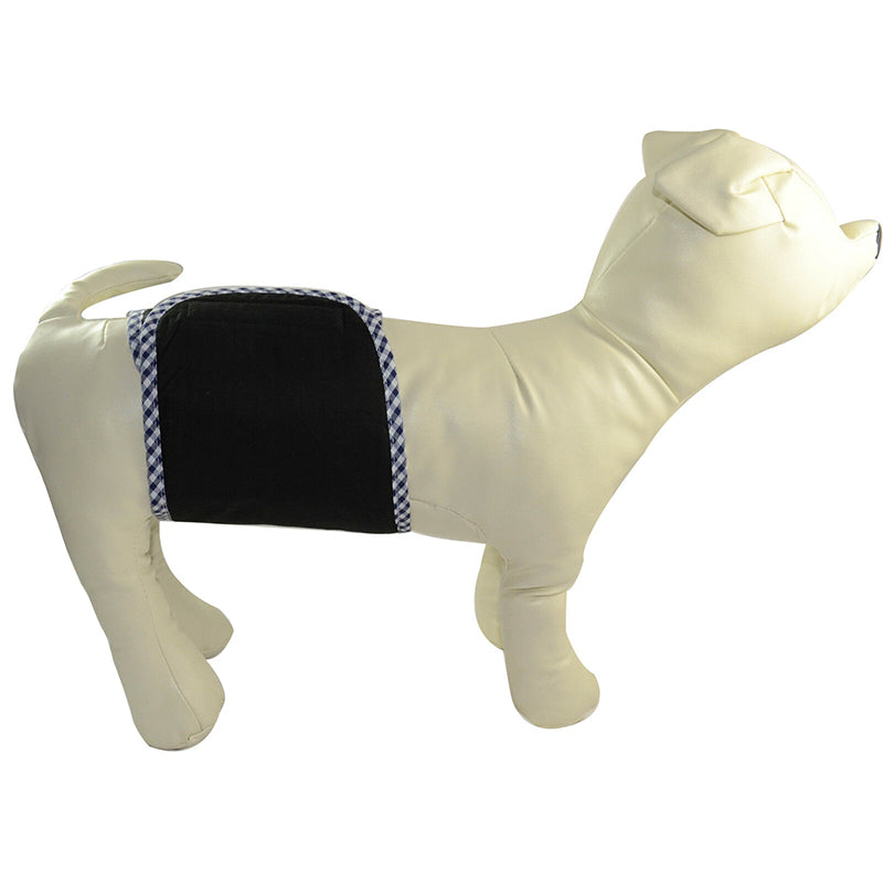 Male Dog Nappy Comfort 100% Cotton Waffle Lining Sanitary Underpants Black