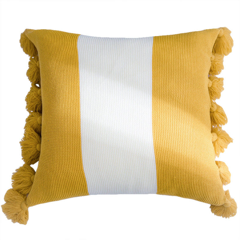 New Tassel Decor Knitted Square Cushion Pillow Cover 45x45cm
