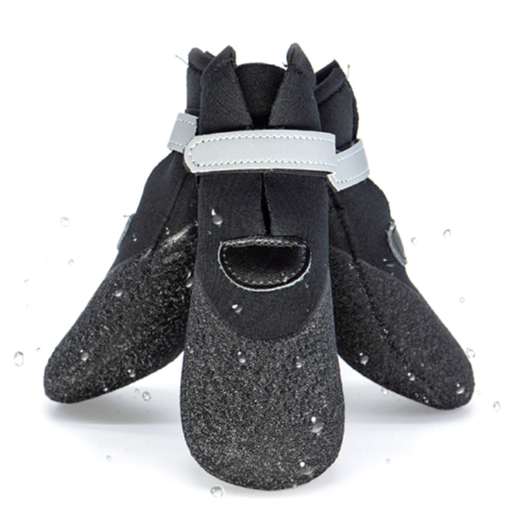 Pet Dog WaterProof Rain Shoes Boots Socks Non-slip Rubber Shoes Black