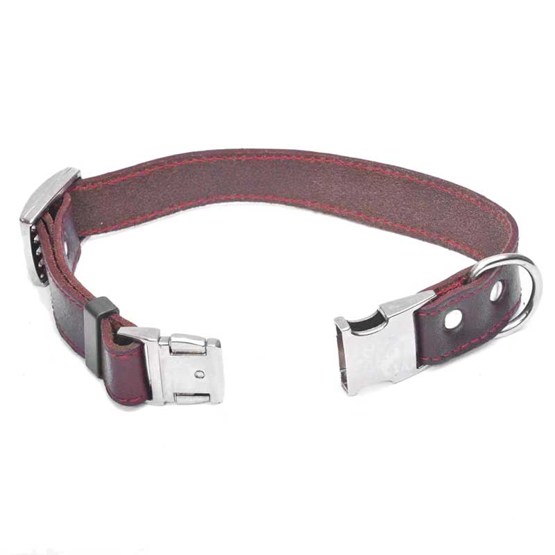 Top Quality Handmade Genuine Leather Pet Dog Collar Alloy buckle