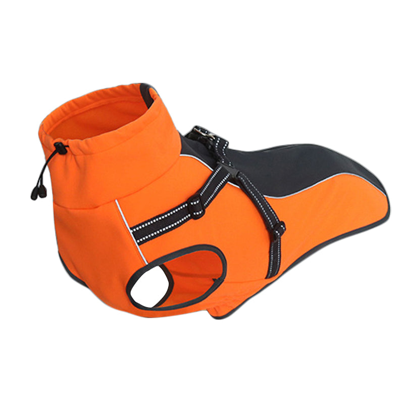 Medium Large Breed Dog Waterproof Vest Coat Dog Jacket Orange/Black S M L XL