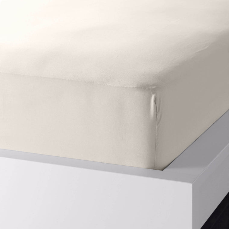 100% cotton 800tc Sateen Cream Coloured Fitted Sheet