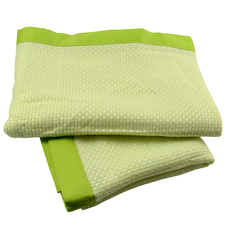 100% Bamboo 380gsm Baby Child Waffle Weave Blanket Wrap Green