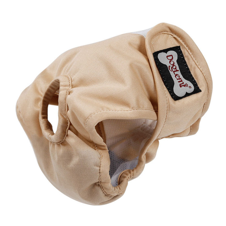 New Female Sanitary Dog Nappy Underpants Diaper Pants Beige M L XL