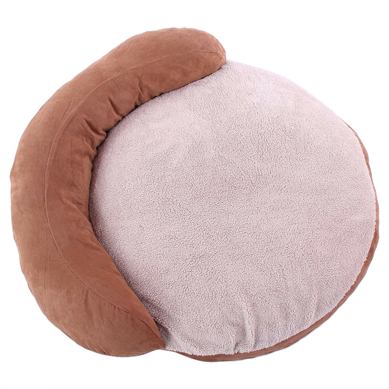 Dog Bed Sofa Soft Warm Cozy Cushioned Plush Fleece Dog Bed Sofa Brown