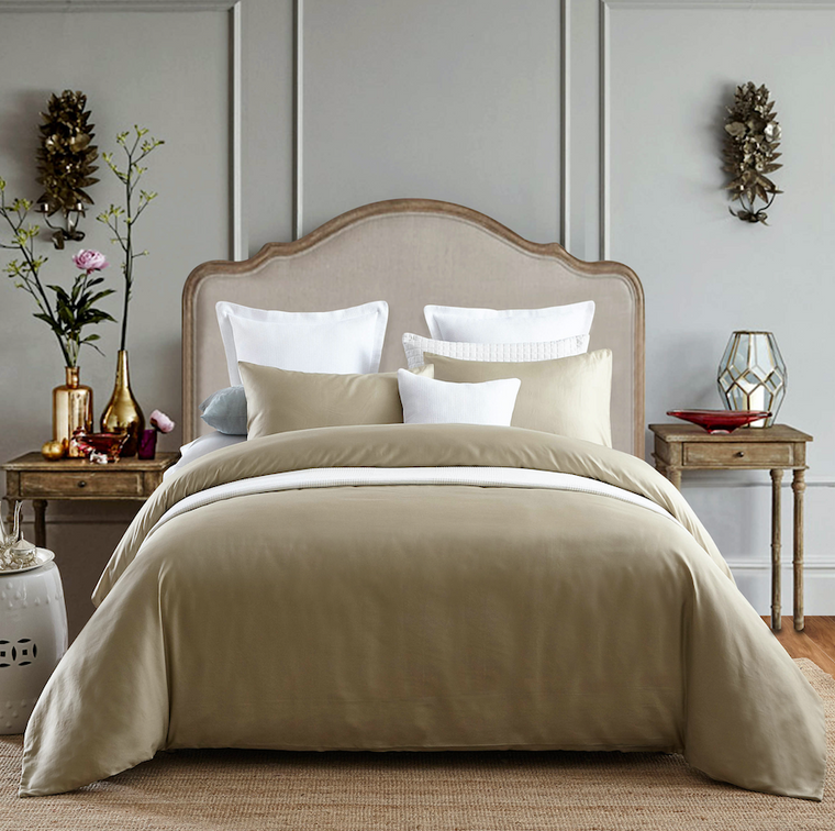 100% Cotton 650TC Sateen Taupe Quilt Cover Set