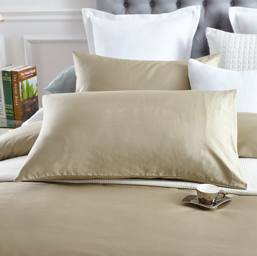 100% Cotton 650TC Sateen Taupe Quilt Cover Set