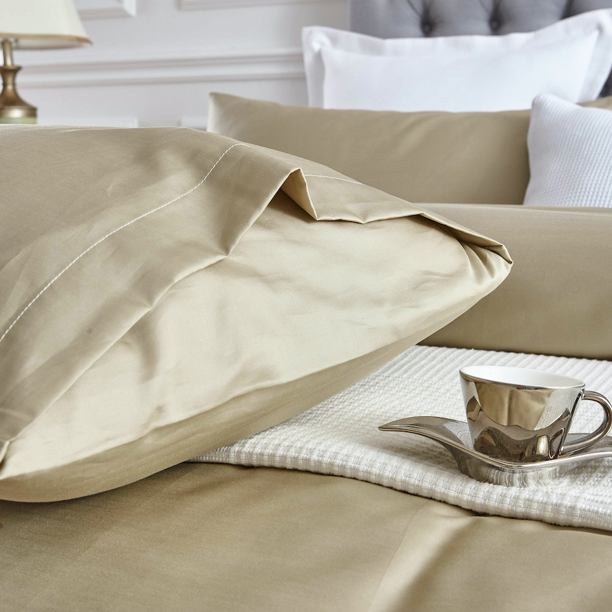 100% Cotton 650TC Sateen Taupe Quilt Cover Set