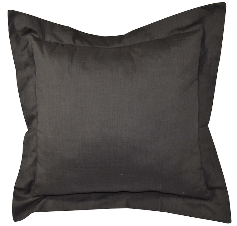 A pair of 100% Linen Charcoal Euro Pillowcases & Square Cushion covers