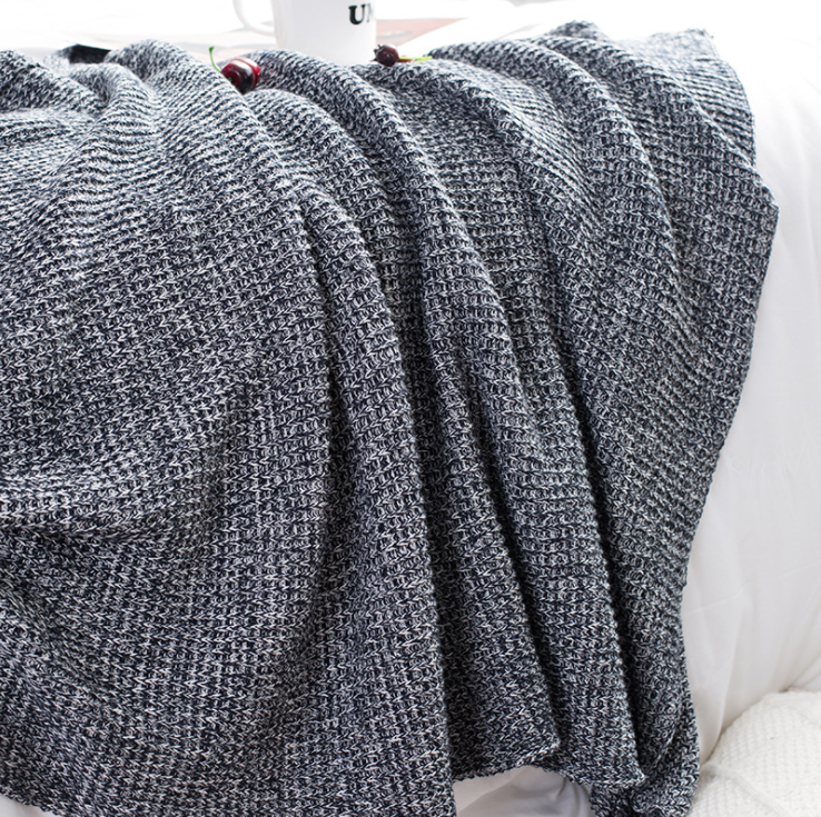 Soft Cotton Knitted Blanket Throw Rug Shawl Knee Blanket Scarf 70x130cm