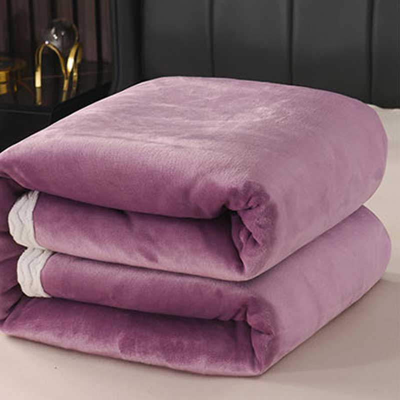 Large Ultimate Sherpa Blanket Luxurious Plush Throw Rug 200x230cm Purple