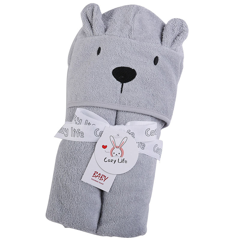 100% cotton 350gsm Baby Bear Design Hooded Towel 70x125cm